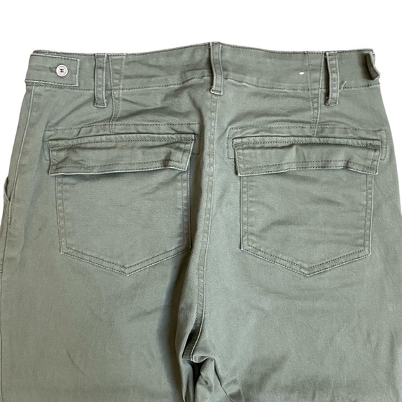 Vince Camuto Olive Green Utility Pants Cotton Spandex Cargo Pockets Size 27/4 - Picture 8 of 11